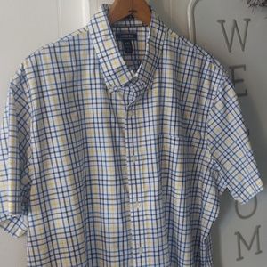Land End New With our tag men's short sleeve button down shirt